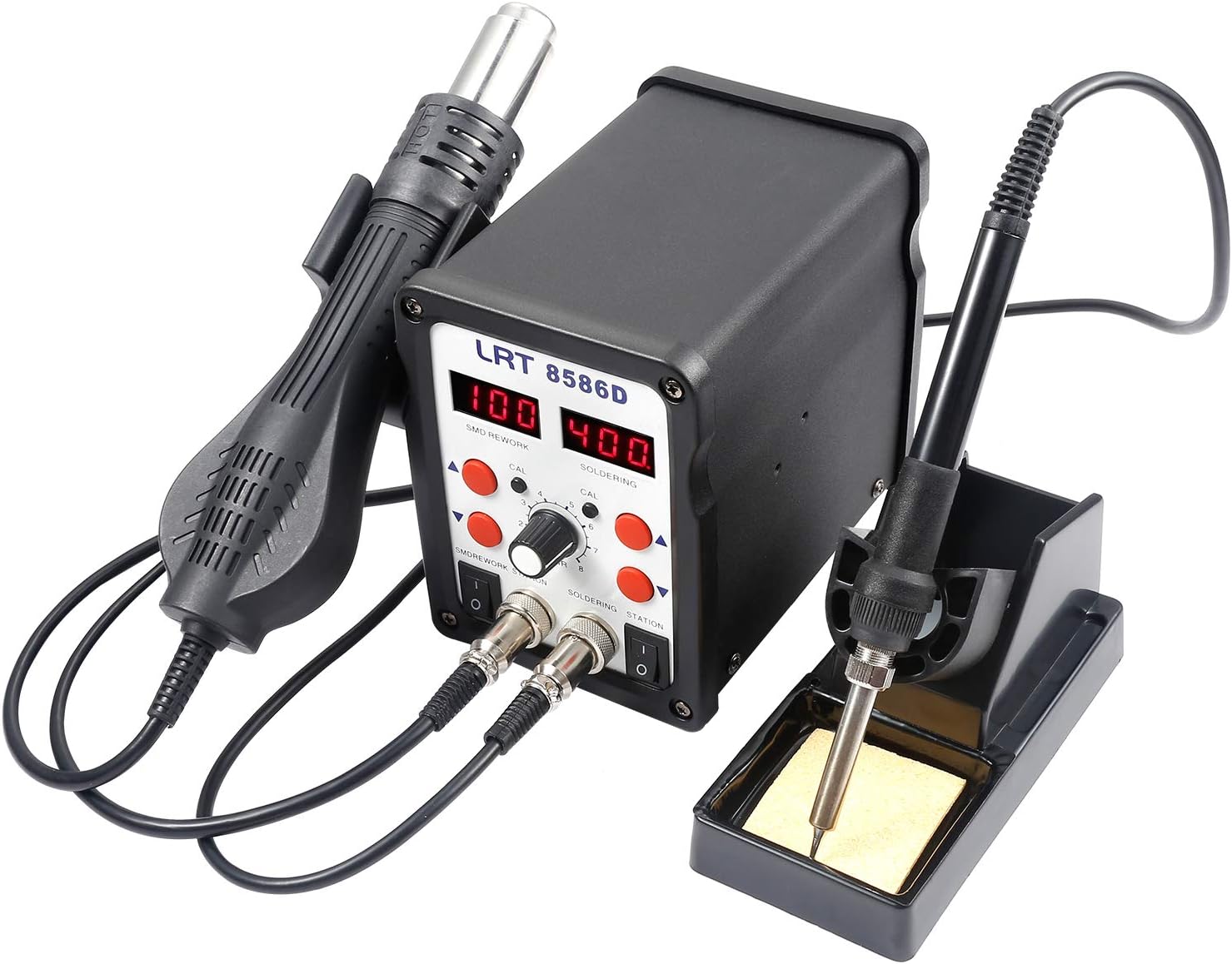 Features & Benefits Versatile tool for small-scale soldering and desoldering jobs High-definition LED digital display for accurate readings Anti-static paint process for durability Independent switch design for safety Brushless fan with low noise and prolonged working life Small compact size